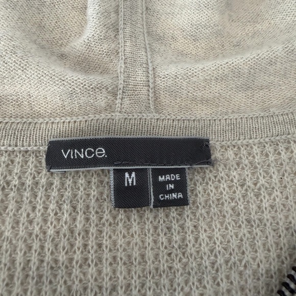 Vince Light Gray Zip Up Hooded Sweater - Picture 7 of 7